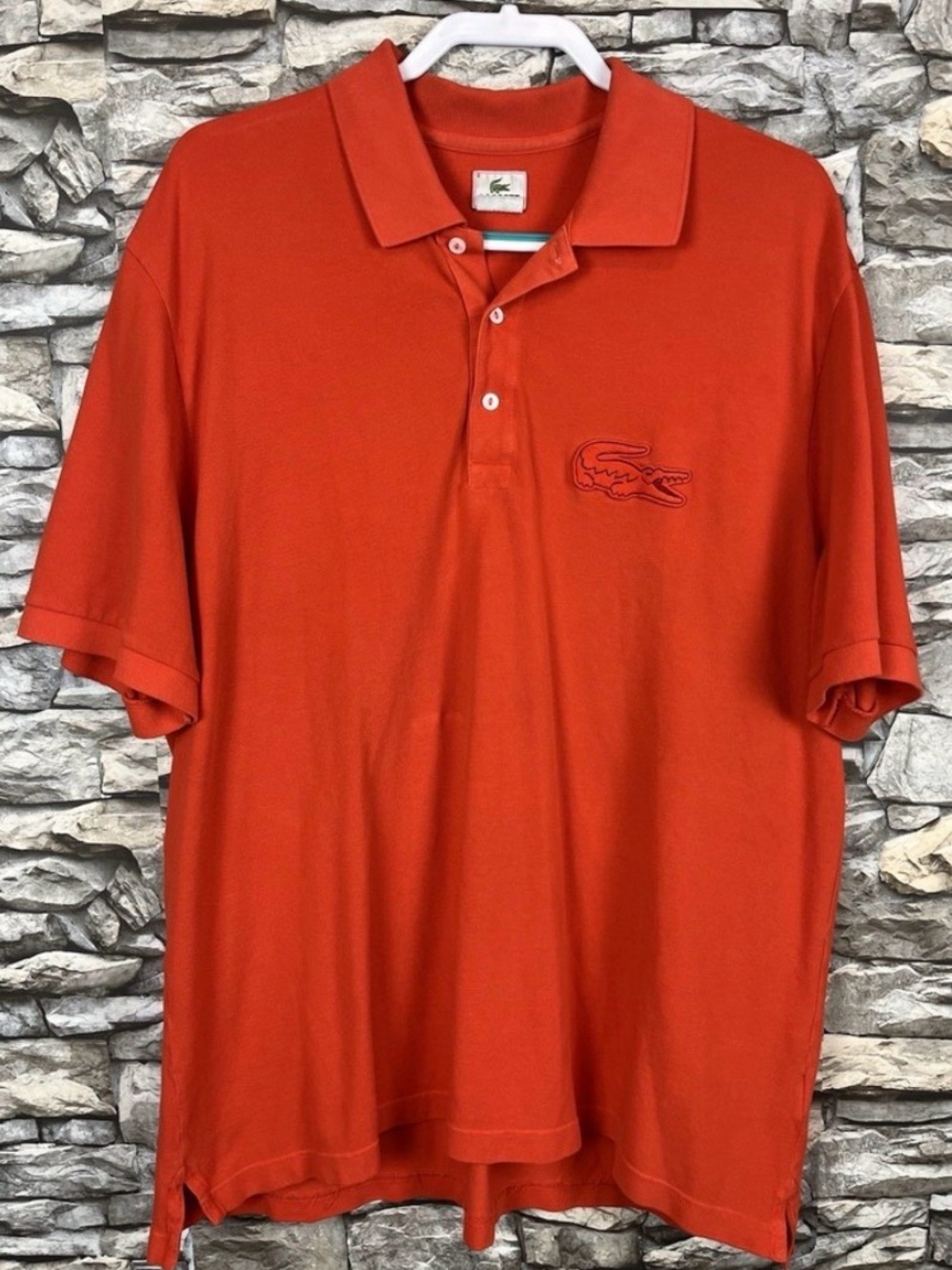 Lacoste Men’s Red Pique 3XL Big & Tall Polo. Unique Red (Tonal) Crocodile Logo